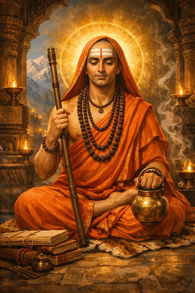 आदि गुरु शंकराचार्य ध्यान मुद्रा में