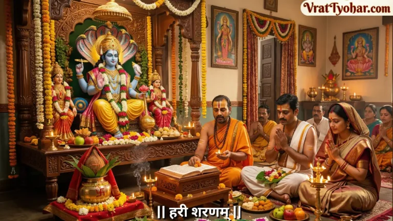 एकादशी व्रत उद्यापन विधि – भगवान विष्णु की पूजा, तुलसी अर्पण और व्रत समापन अनुष्ठान
