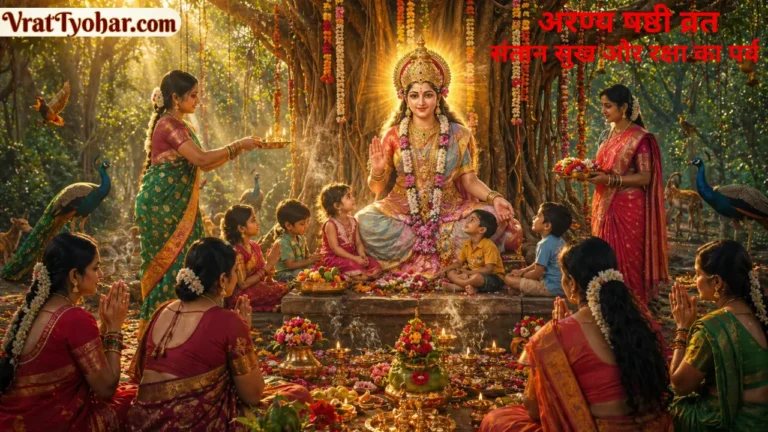 Aranya Shashthi vrat puja under tree