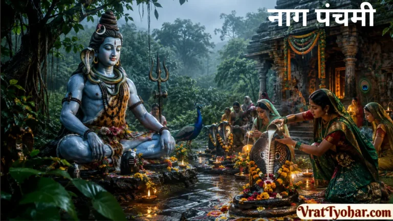 नाग देवता की पूजा करते श्रद्धालु