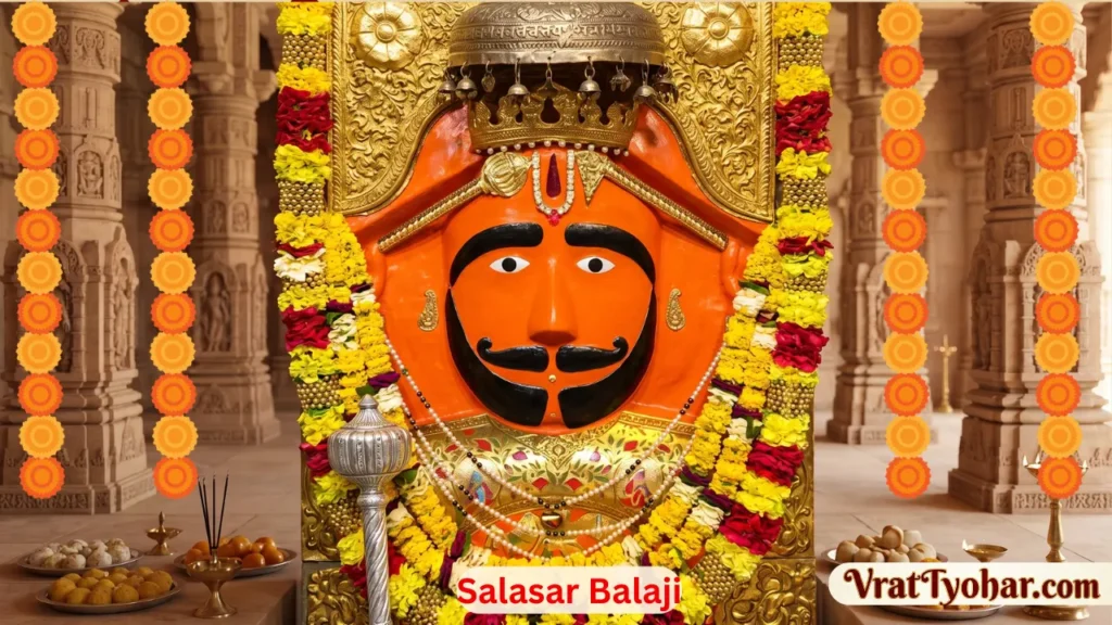 A divine and powerful scene of Salasar Balaji Temple, Lord Hanuman