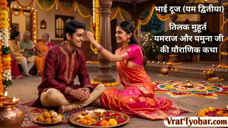 भाई दूज पर भाई को तिलक लगाती बहन