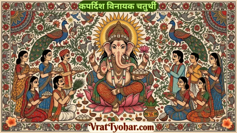 कपर्दिश विनायक चतुर्थी पर भगवान श्री गणेश की पूजा करते श्रद्धालु