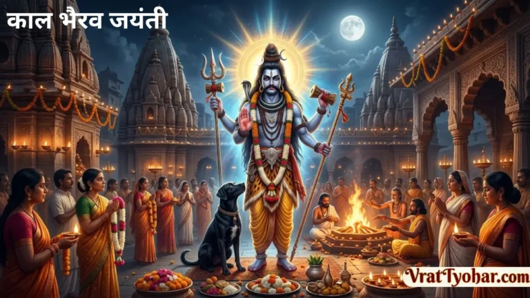 काल भैरव जयंती पर भगवान काल भैरव का दिव्य स्वरूप, त्रिशूल, डमरू, श्वान वाहन, दीपक
