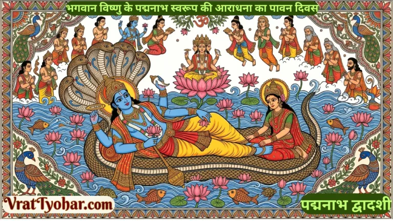 पद्मनाभ द्वादशी पर भगवान श्री विष्णु के पद्मनाभ स्वरूप की पूजा का दिव्य दृश्य