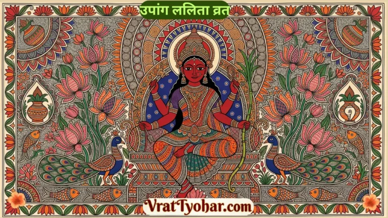उपांग ललिता व्रत पर माता ललिता त्रिपुरसुंदरी की पूजा का दिव्य दृश्य