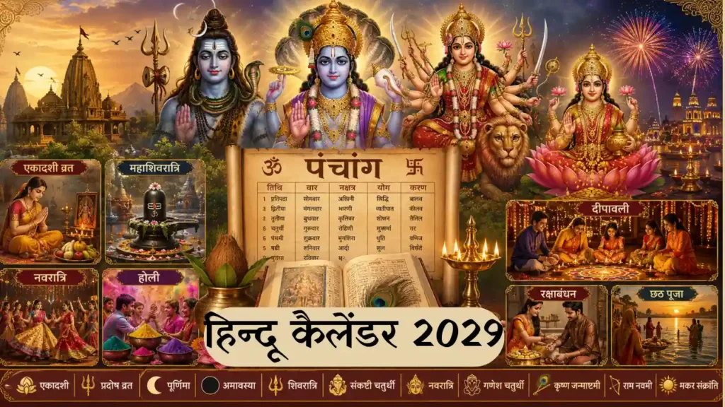हिन्दू कैलेंडर 2029 की एकादशी, शिवरात्रि, होली और दिवाली तिथियां