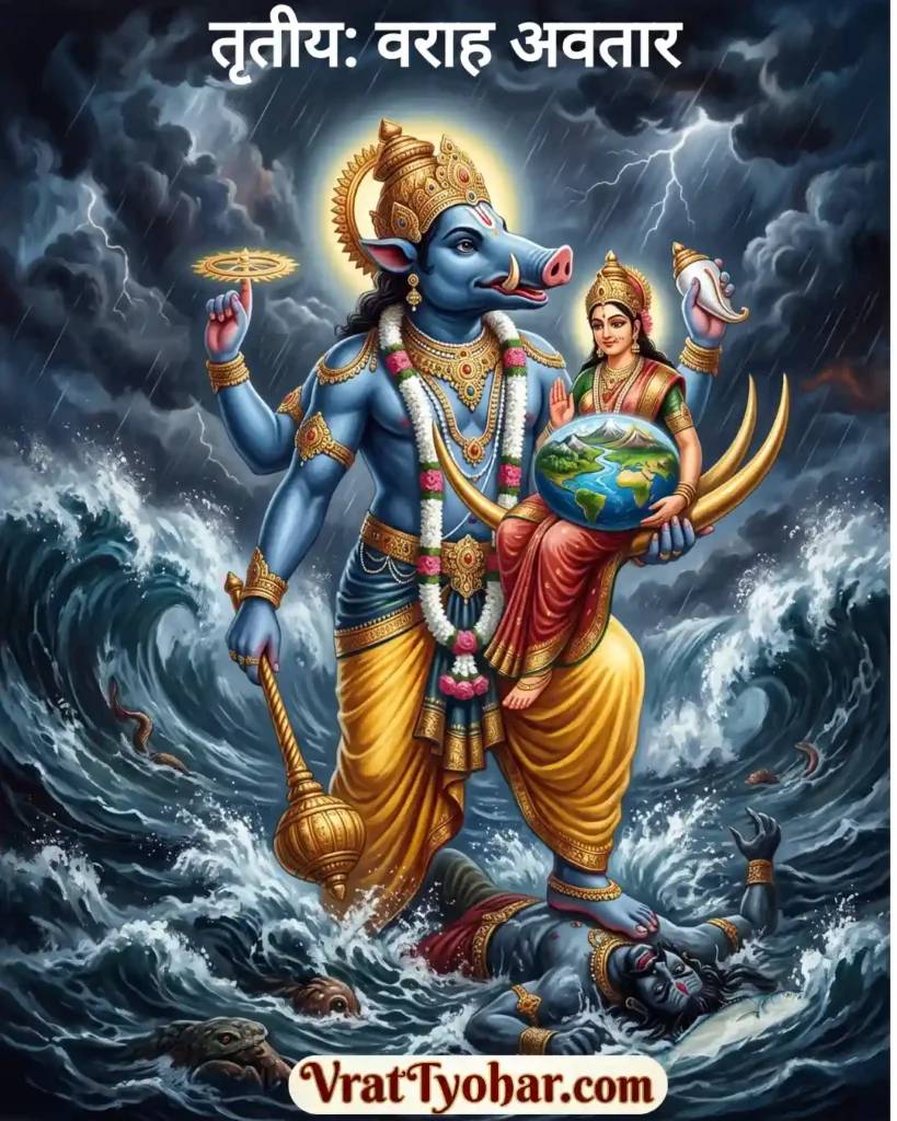 भगवान विष्णु का तृतीय वराह अवतार